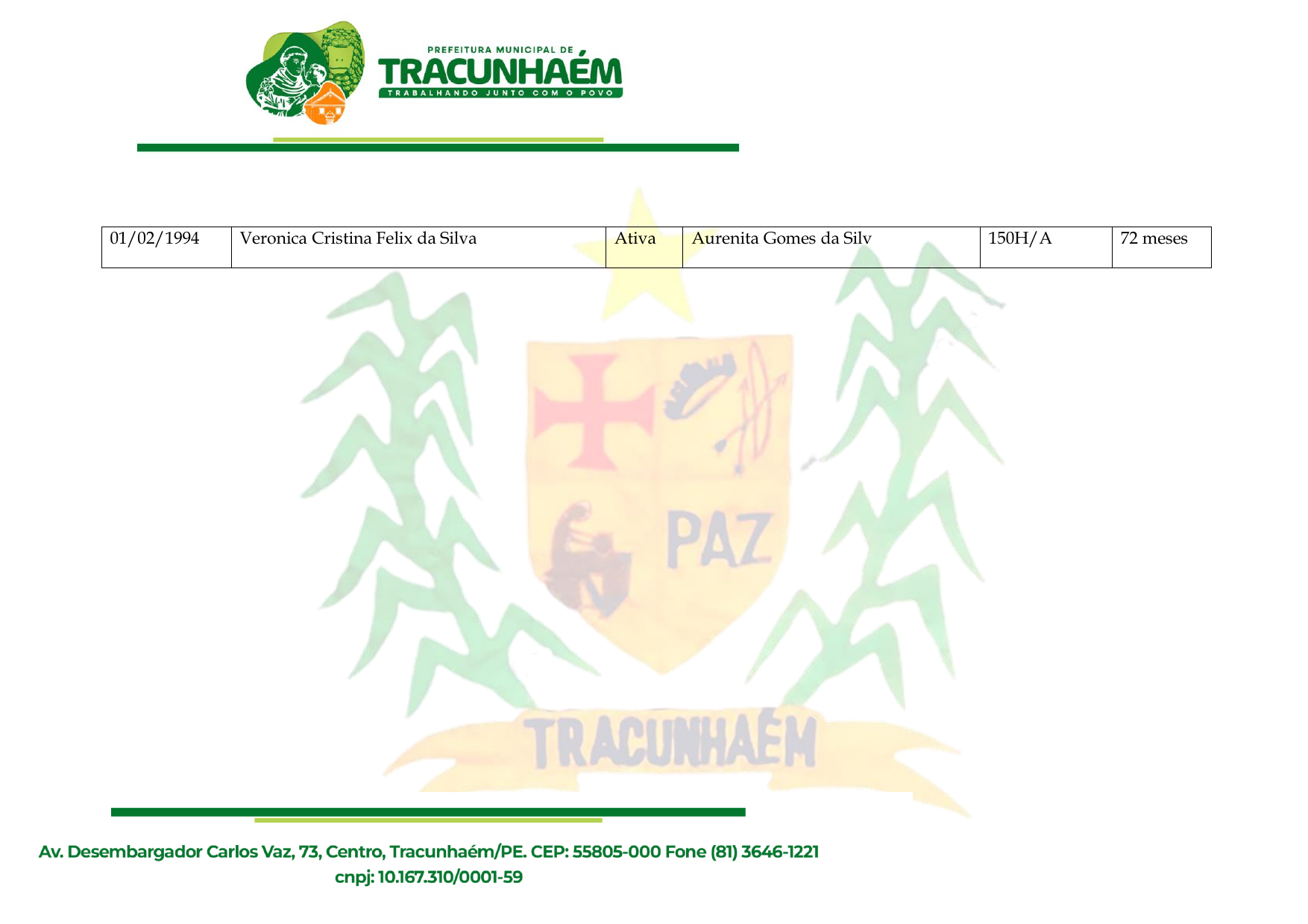 Relação de Servidores Aptos ao Recebimento dos Precatórios do FUNDEF